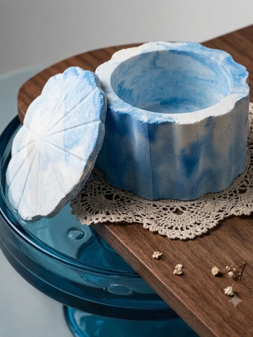 TARGET Blue Marble Ceramic Decorative Container - NWT